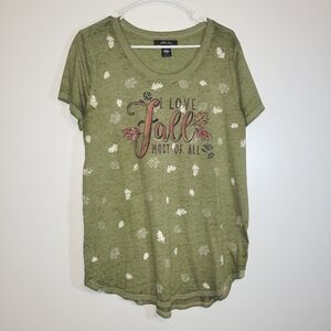 Sable Sky Green I Love Fall T-Shirt 1X
